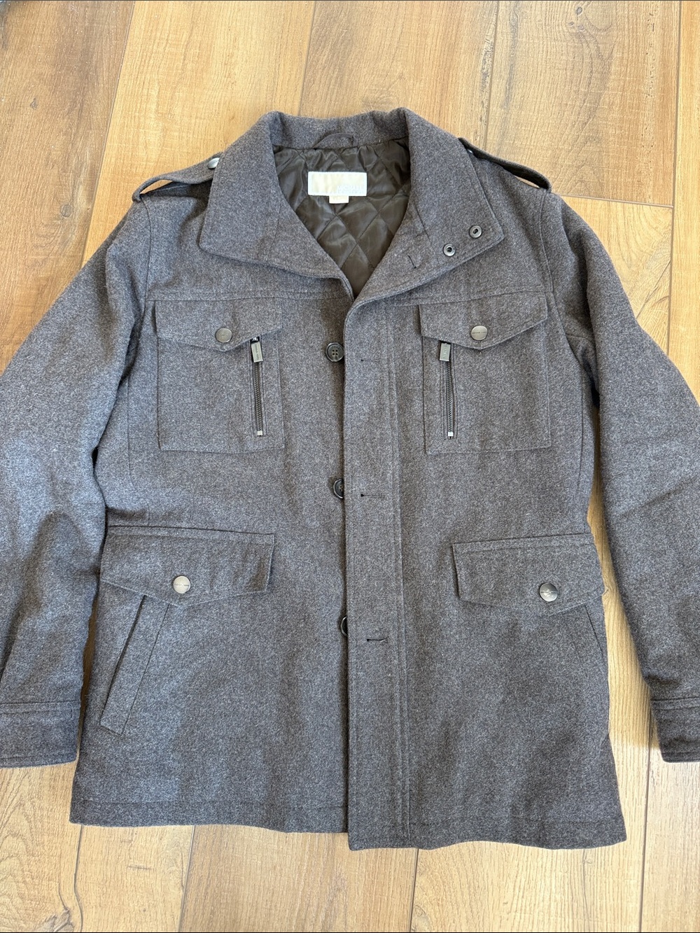 Michael Kors Men's Field Jacket in Heather Brown Peacoat size S